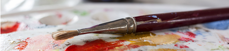 Banner Pinsel und Palette